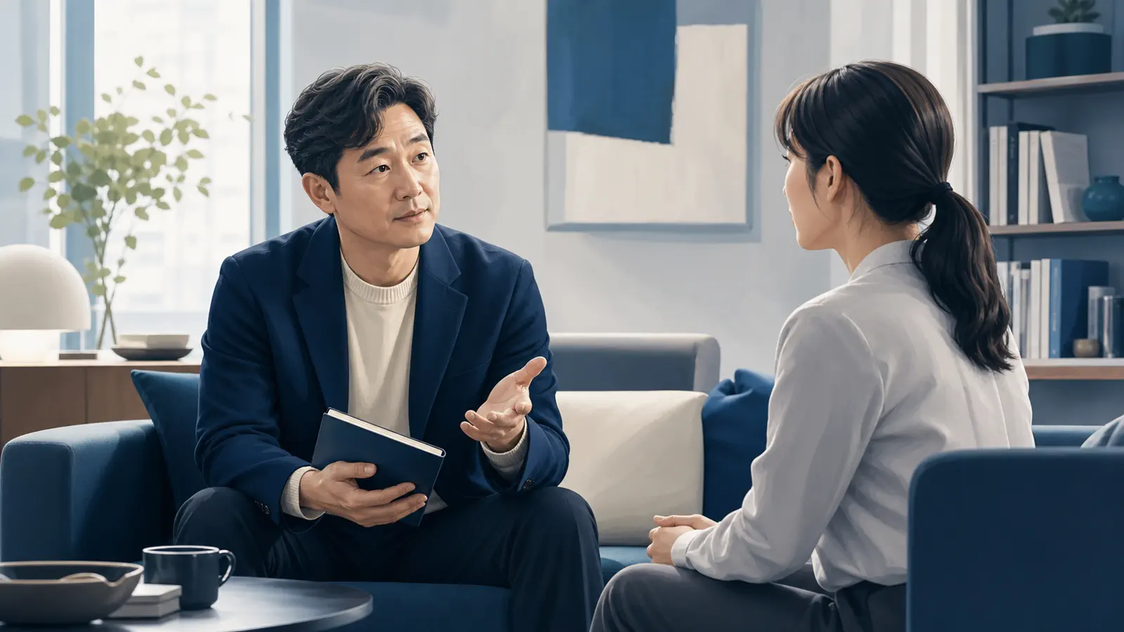 조언하기 전에 젊은 동료의 말을 먼저 듣는 40대 직장인